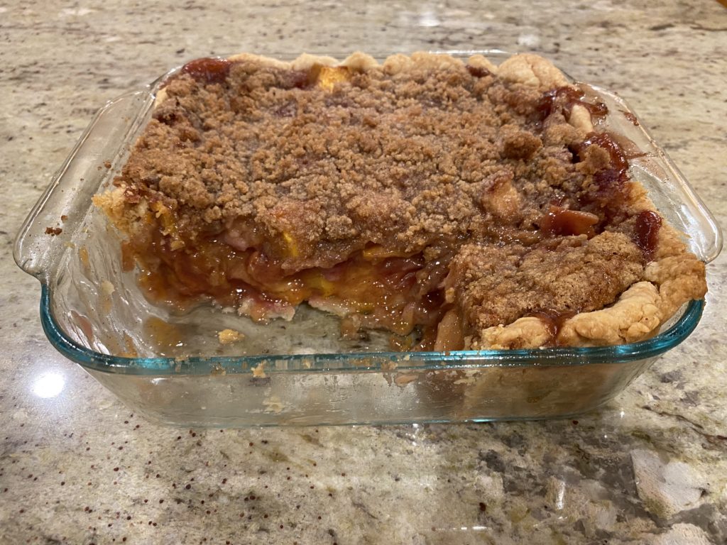 Peach Crumble Slab Pie