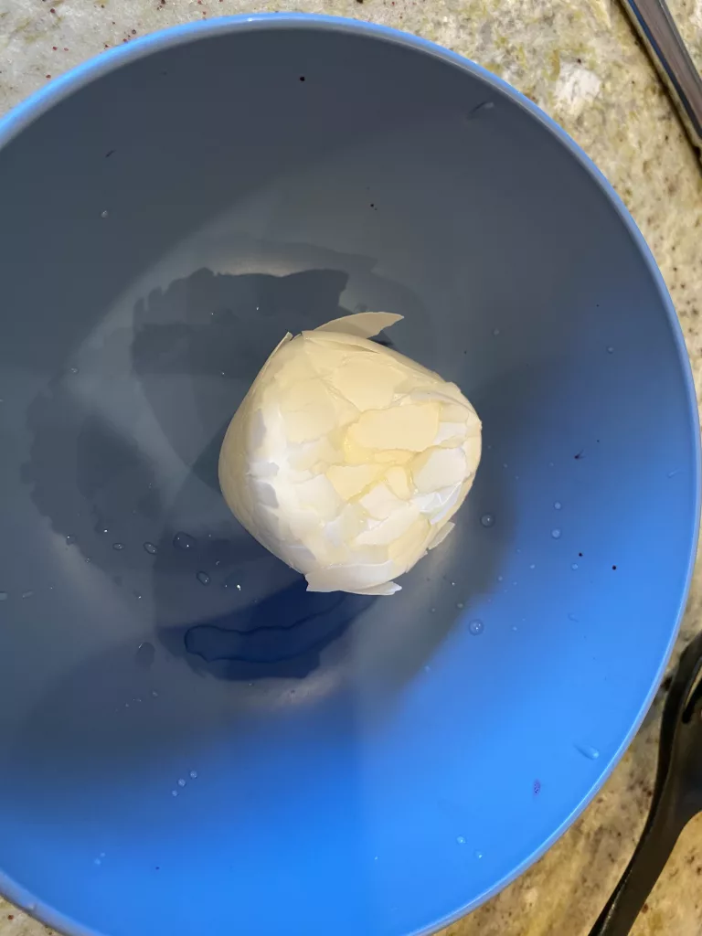 exploded soft boiled egg